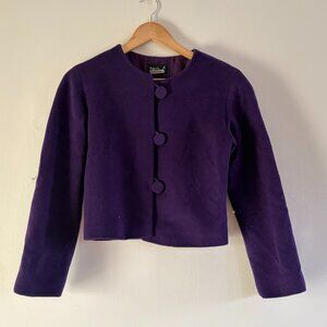 Deep purple cropped wool blazer